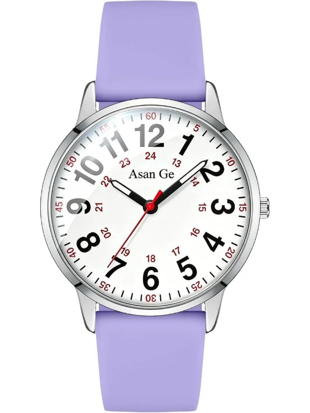 Women's Light Purple Silicone Strap Minimalist Waterproof Analog Fashion Watch